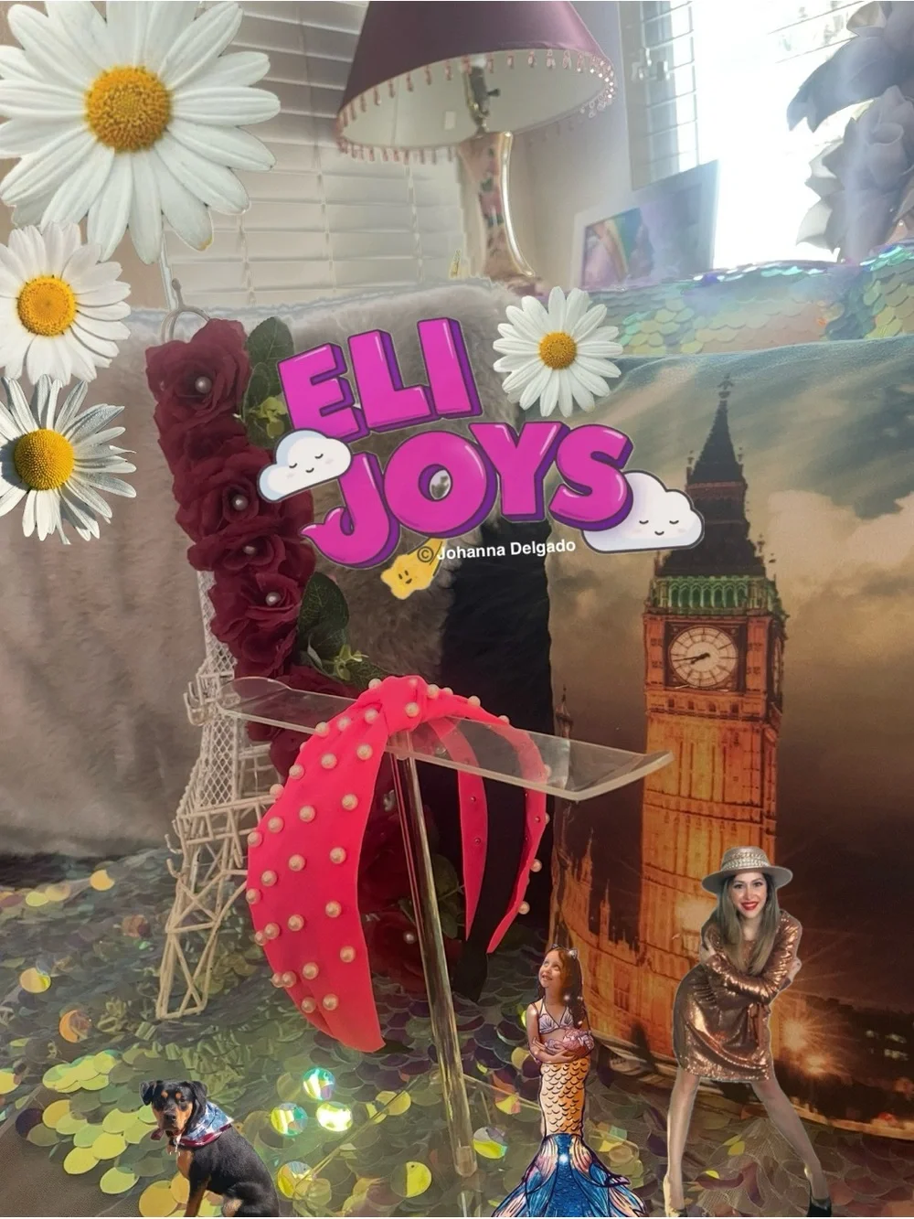 ELIJOYS - pink headband with pearls OS
